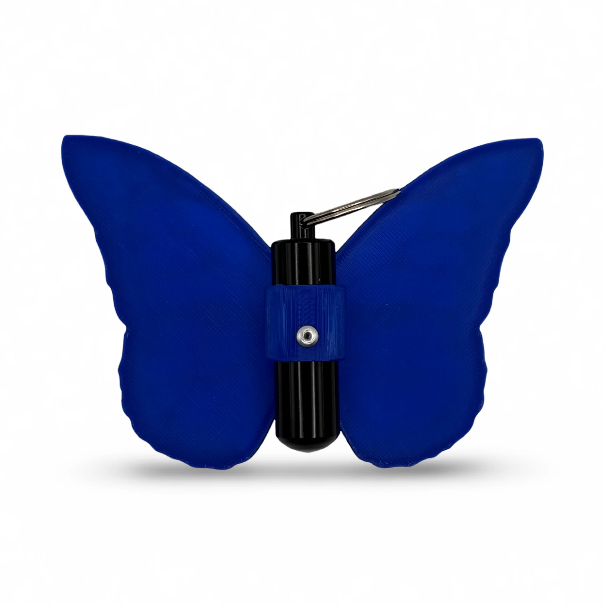 3D Printed Butterfly Cache Container with Bison- Blue - Image 3