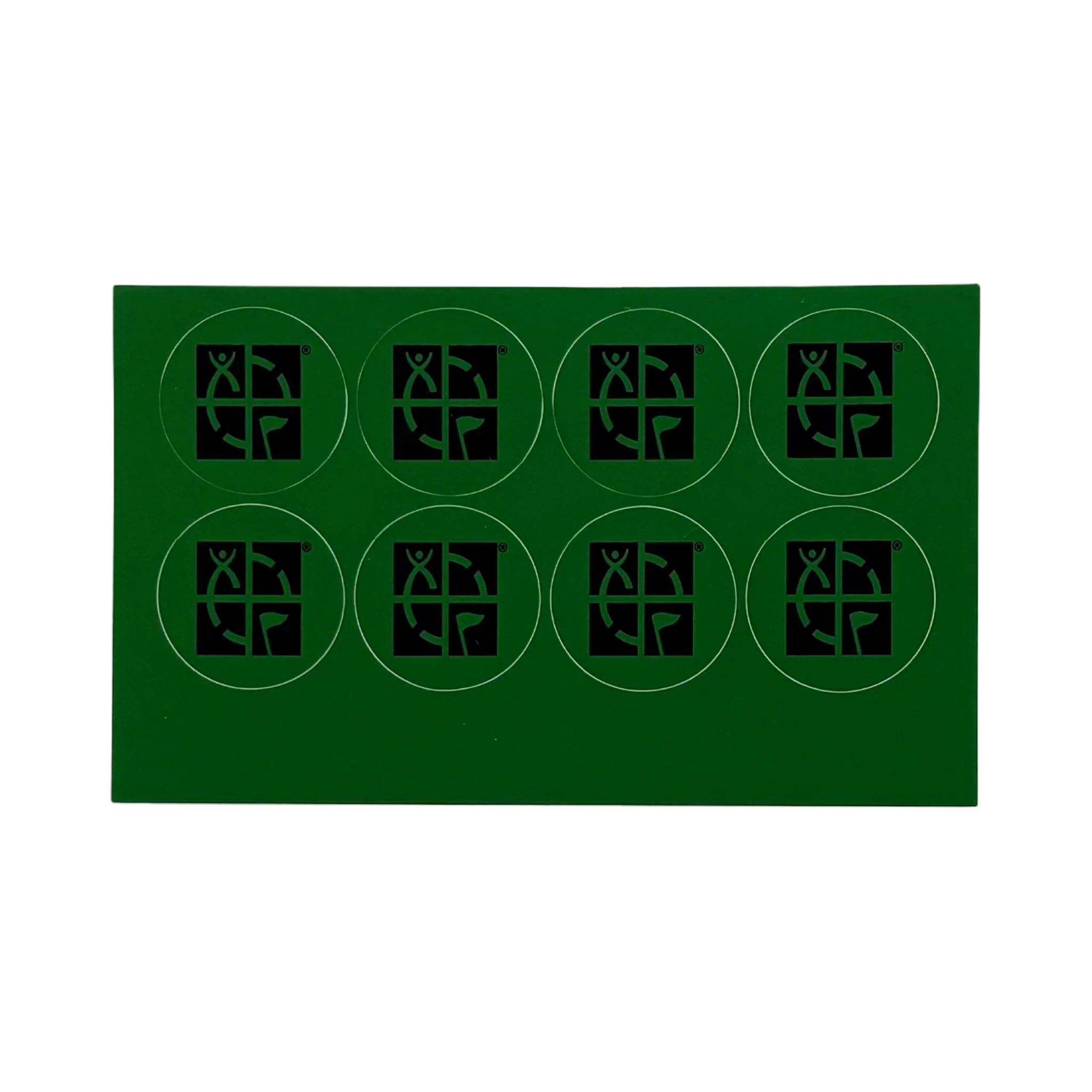 8 Pack: 1" Round Geocaching Logo Mini Sticker - Green/Black