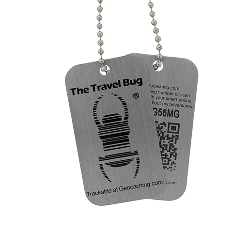 BLUE Geocaching QR Travel Bug® - Glow in the Dark - Image 2