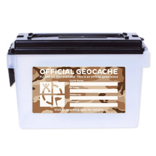 Clear Ammo Can Cache Container - Desert Camo