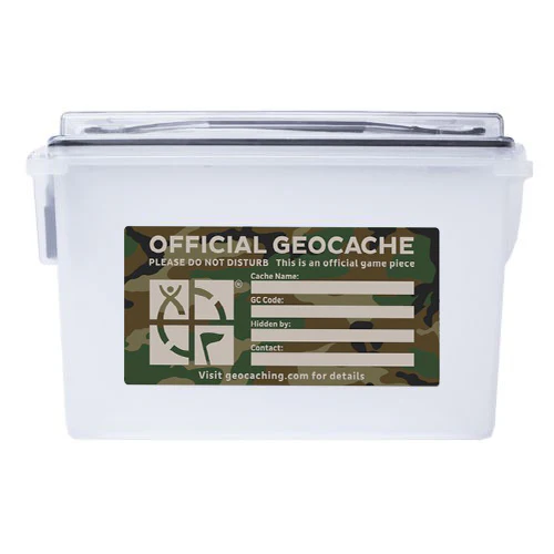 Clear Ammo Can Cache Container - Green Camo