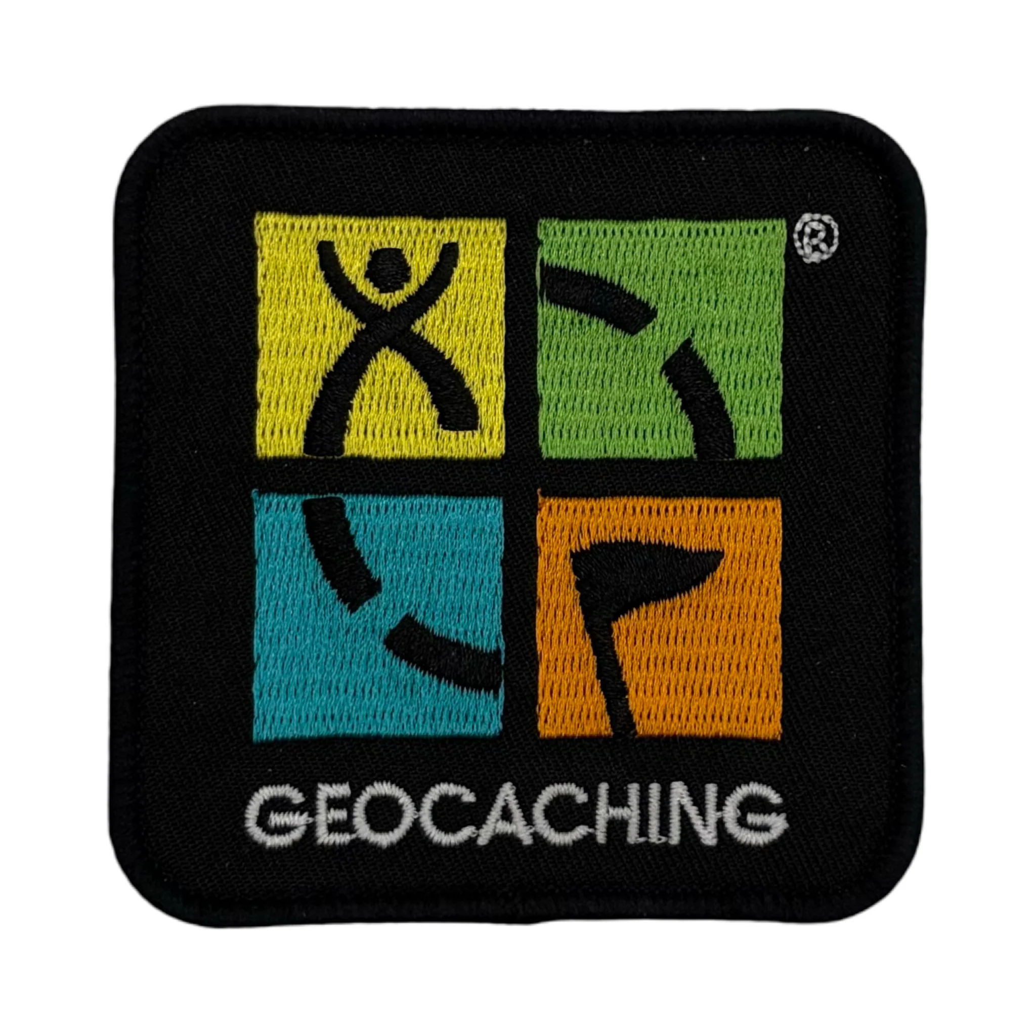 Geocaching Logo Patch- Four Color on Black