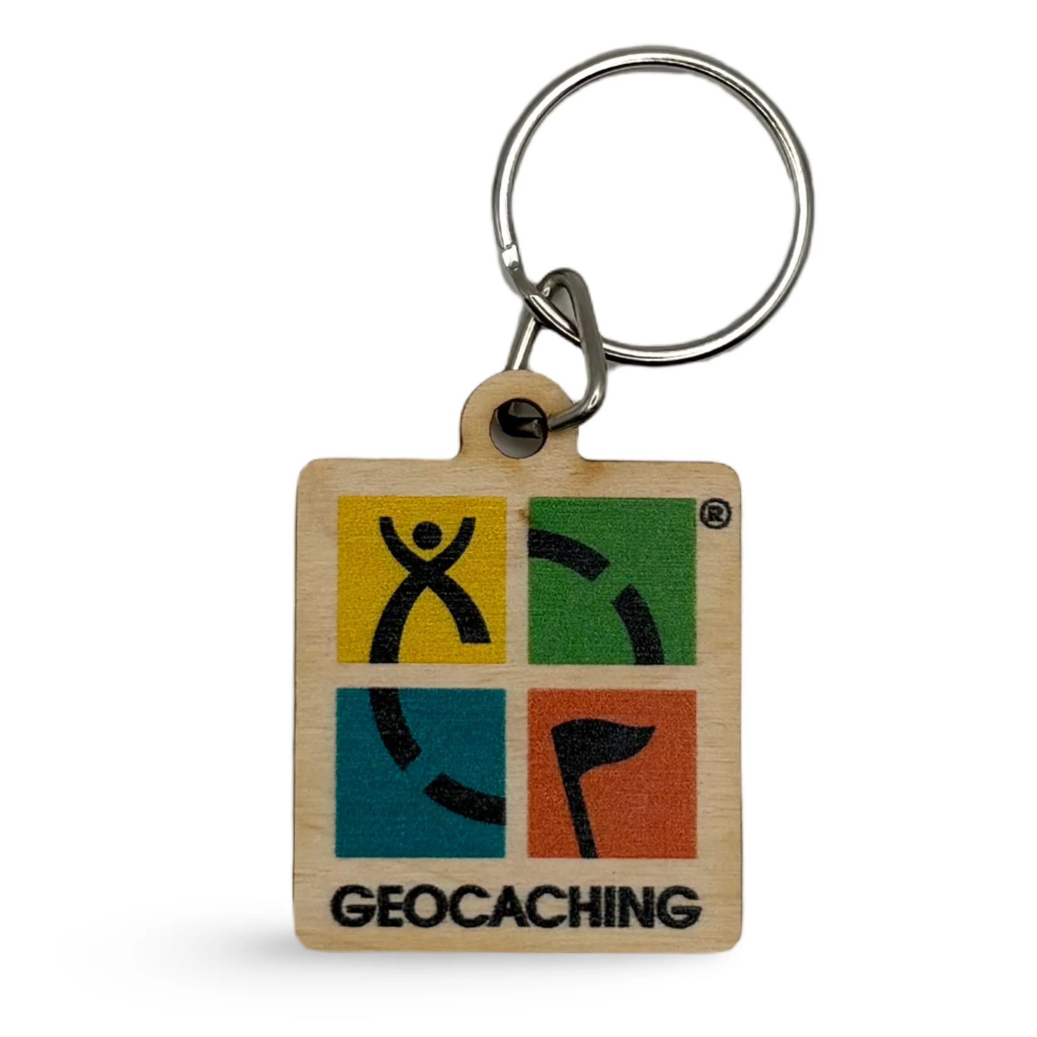 Geocaching Logo Wood Keychain
