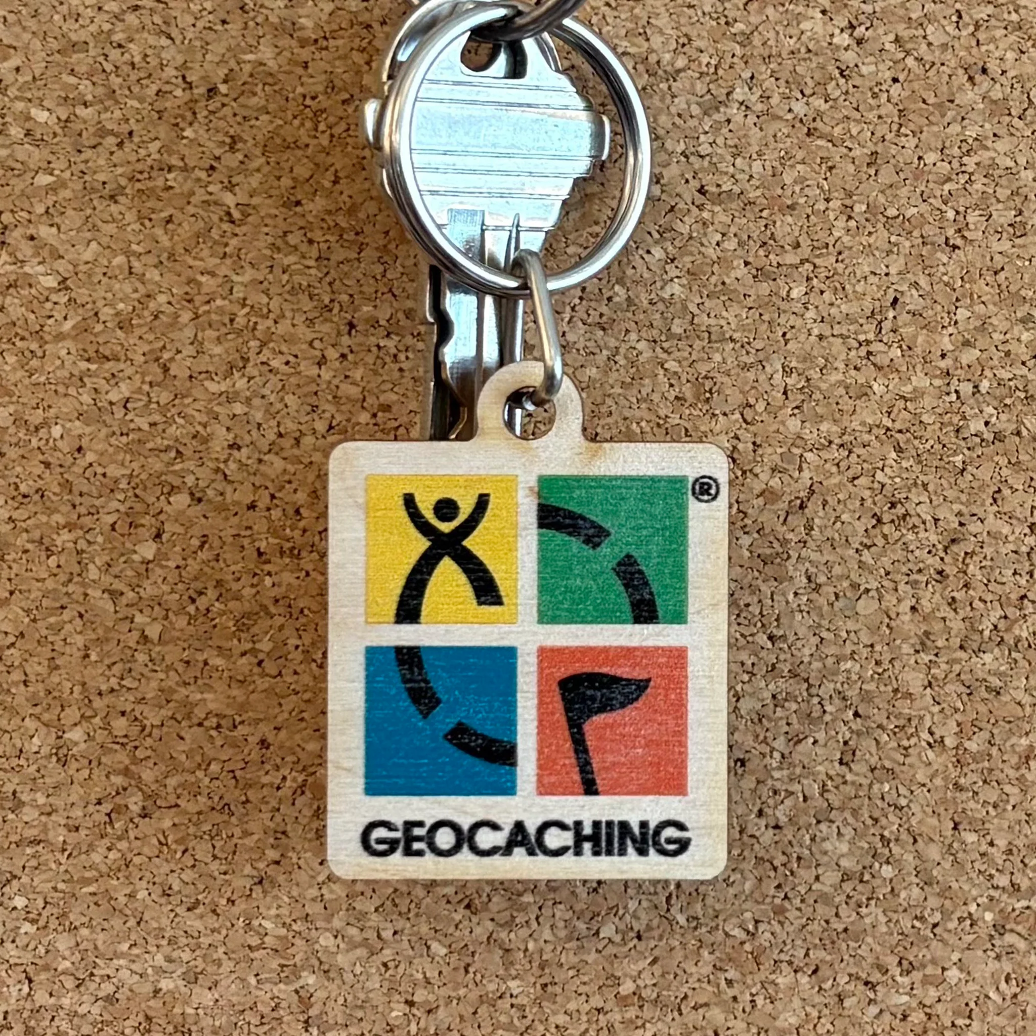 Geocaching Logo Wood Keychain - Image 3