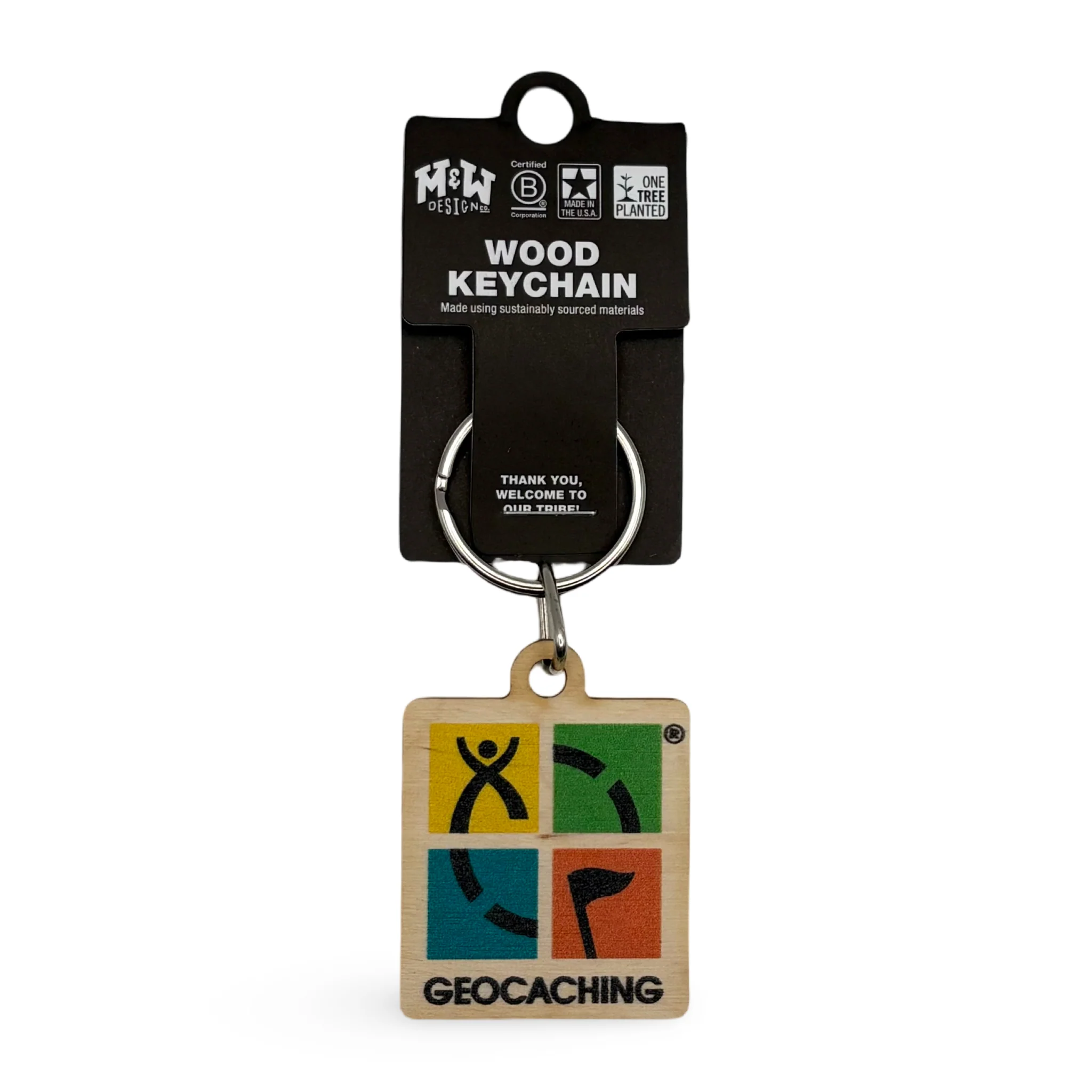 Geocaching Logo Wood Keychain - Image 4