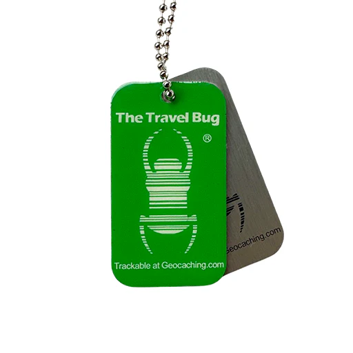 GREEN Geocaching QR Travel Bug® - Glow in the Dark
