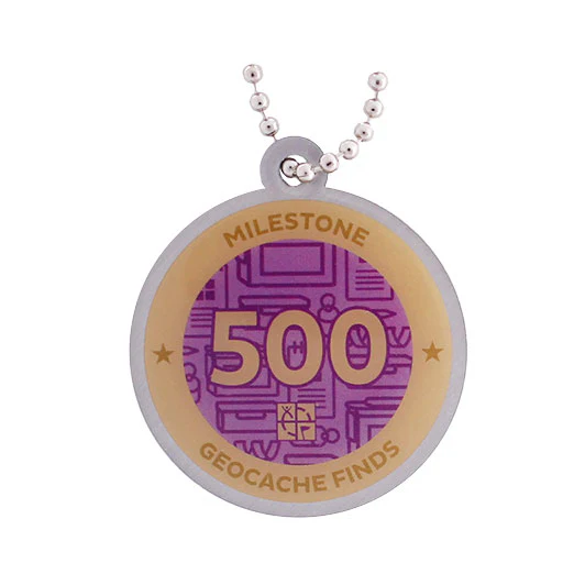Milestone Geocoin and Tag Set - 500 Finds - Image 2