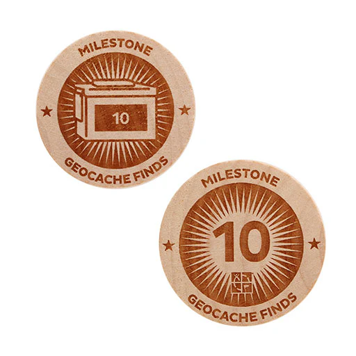 Milestone Wooden Nickel SWAG Coin - 10 Finds
