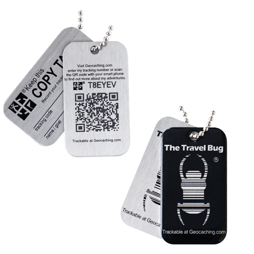 BLACK Geocaching QR Travel Bug® - Glow in the Dark - Image 4