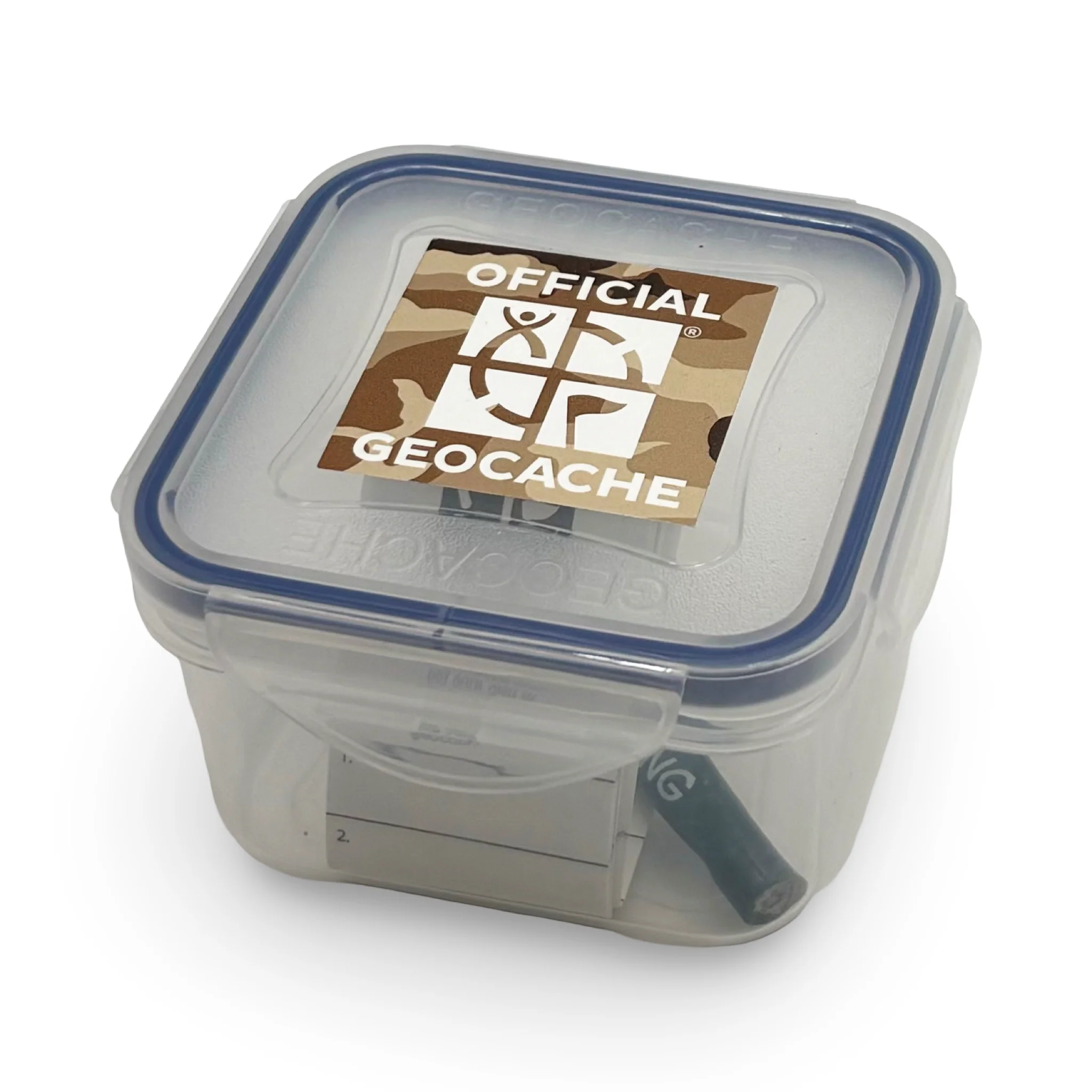 Official X-Small Geocache with Log Strips & Pencil - Desert Camo - Image 2