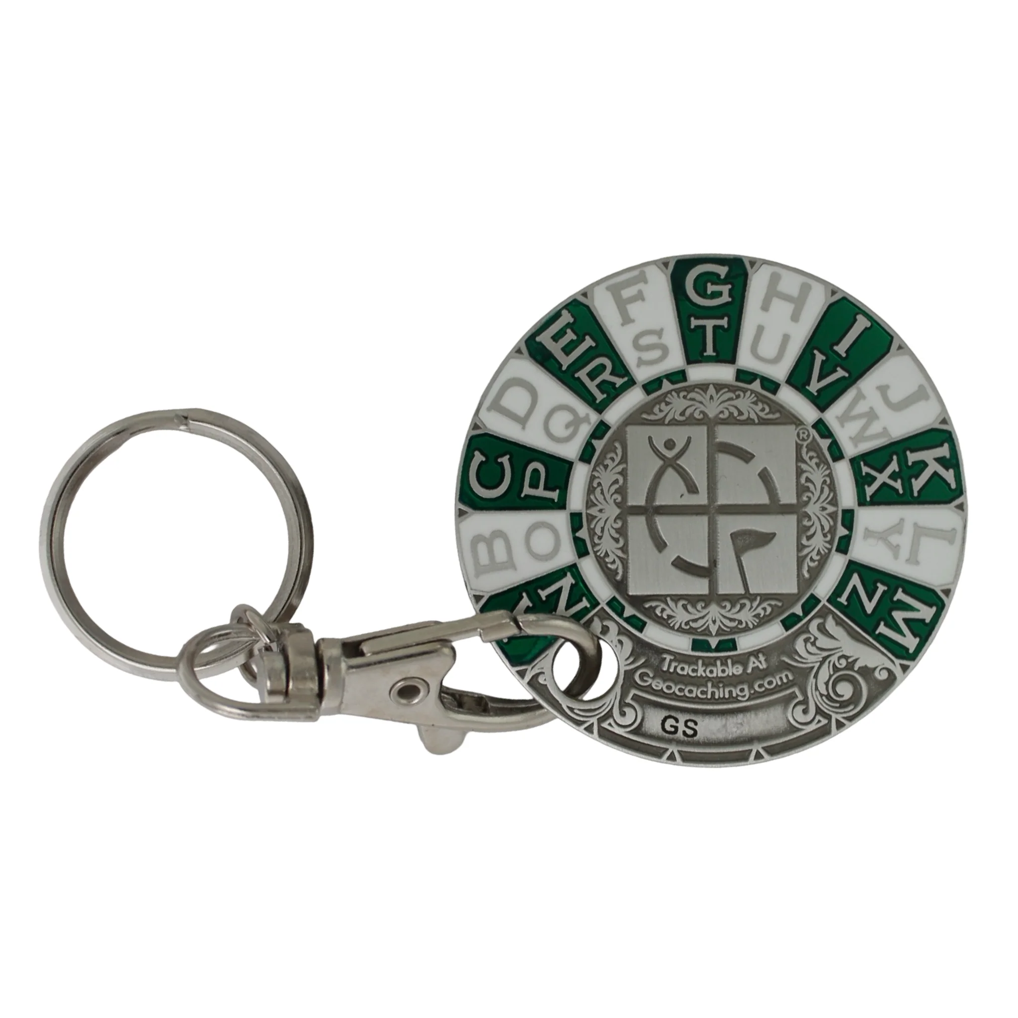 Rot13 Decoder Key Chain Geocoin- Antique Silver - Image 3