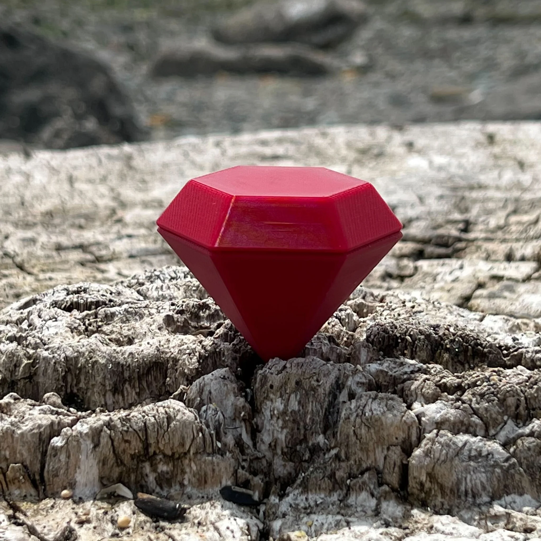 Small 3D Printed Gem Shaped Cache Container - Ruby - Image 2